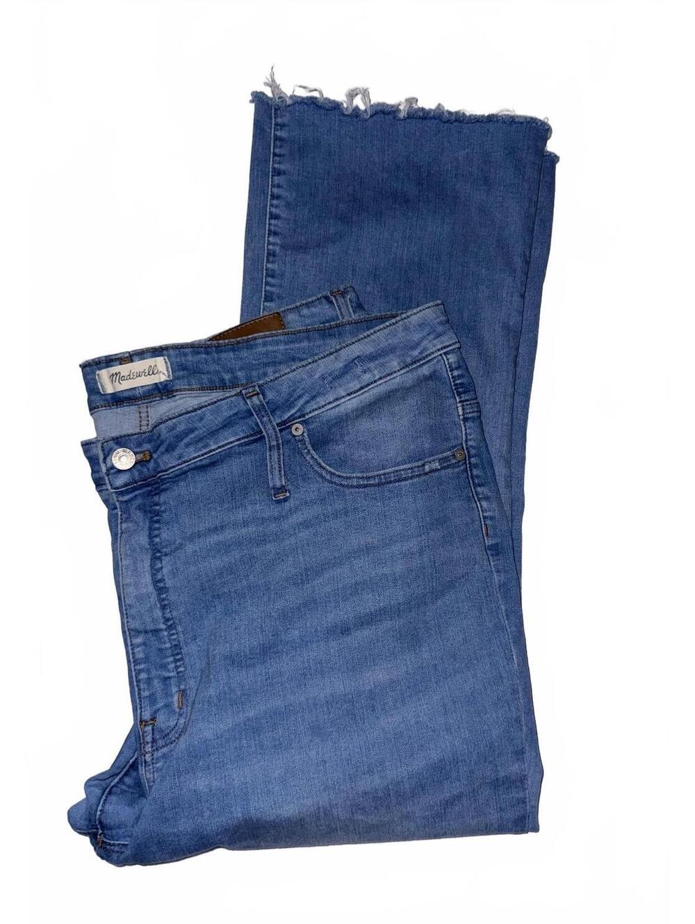 Madewell Cali Demi-Boot Jeans Size 36 Medium Wash Raw Hem